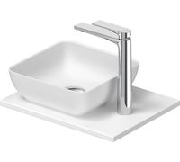 Duravit Sivida Set de lavabos angular incl. consola 410x330x123mm, 2680233200, Color: Lavabo Interior: Blanco seda mate, exterior: Blanco seda mate; Consola: Blanco