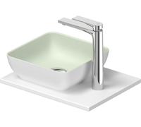 Duravit Sivida Set de lavabos angular incl. consola 410x330x123mm, 268023FG00, Color: Lavabo Interior: Verde pálido mate, exterior: Blanco seda mate; Consola: Blanco
