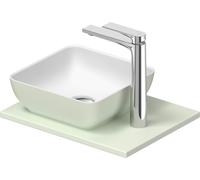 Duravit Sivida Set de lavabos angular incl. consola 410x330x123mm, 268023FH00, Color: Lavabo Interior: Blanco seda mate, exterior: verde pálido mate; consola: Verde pálido
