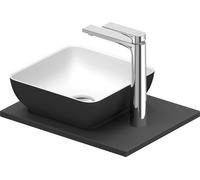 Duravit Sivida Set de lavabos angular incl. consola 410x330x123mm, 268023FI00, Color: Lavabo Interior: Blanco seda mate, exterior: Gris oscuro mate; Consola: Gris oscuro