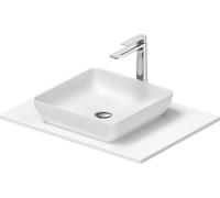 Duravit Sivida Set de lavabos angular incl. consola 680x500x123mm, 2680173200, Color: Lavabo Interior: Blanco seda mate, exterior: Blanco seda mate; Consola: Blanco