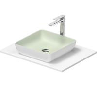 Duravit Sivida Set de lavabos angular incl. consola 680x500x123mm, 268017FG00, Color: Lavabo Interior: Verde pálido mate, exterior: Blanco seda mate; Consola: Blanco
