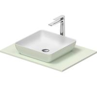 Duravit Sivida Set de lavabos angular incl. consola 680x500x123mm, 268017FH00, Color: Lavabo Interior: Blanco seda mate, exterior: verde pálido mate; consola: Verde pálido