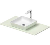 Duravit Sivida Set de lavabos angular incl. consola 880x500x123mm, 268018FH00, Color: Lavabo Interior: Blanco seda mate, exterior: verde pálido mate; consola: Verde pálido