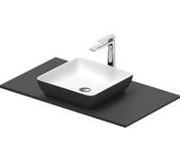 Duravit Sivida Set de lavabos angular incl. consola 880x500x123mm, 268018FI00, Color: Lavabo Interior: Blanco seda mate, exterior: Gris oscuro mate; Consola: Gris oscuro