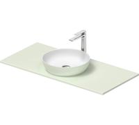 Duravit Sivida Set de lavabos redondo incl. consola 1080x500x123mm, 268014FH00, Color: Lavabo Interior: Blanco seda mate, exterior: verde pálido mate; consola: Verde pálido