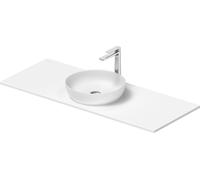 Duravit Sivida Set de lavabos redondo incl. consola 1280x500x123mm, 2680153200, Color: Lavabo Interior: Blanco seda mate, exterior: Blanco seda mate; Consola: Blanco