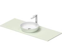 Duravit Sivida Set de lavabos redondo incl. consola 1280x500x123mm, 268015FH00, Color: Lavabo Interior: Blanco seda mate, exterior: verde pálido mate; consola: Verde pálido