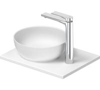 Duravit Sivida Set de lavabos redondo incl. consola 410x330x123mm, 2680223200, Color: Lavabo Interior: Blanco seda mate, exterior: Blanco seda mate; Consola: Blanco