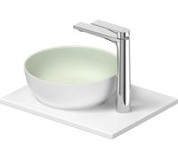 Duravit Sivida juego de lavabo, redondo, 300x300mm, incl. consola 410x330mm, 268022FG00, Color: Lavabo Interior: Verde pálido mate, exterior: Blanco seda mate; Consola: Blanco