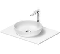 Duravit Sivida Set de lavabos redondo incl. consola 680x500x123mm, 2680123200, Color: Lavabo Interior: Blanco seda mate, exterior: Blanco seda mate; Consola: Blanco