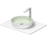 Duravit Sivida Set de lavabos redondo incl. consola 680x500x123mm, 268012FG00, Color: Lavabo Interior: Verde pálido mate, exterior: Blanco seda mate; Consola: Blanco