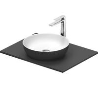 Duravit Sivida Set de lavabos redondo in onsola 680x500x123mm, 268012FI00, Color: Lavabo Interior: Blanco seda mate, exterior: Gris oscuro mate; Consola: Gris oscuro