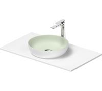 Duravit Sivida Set de lavabos redondo incl. consola 880x500x123mm, 268013FG00, Color: Lavabo Interior: Verde pálido mate, exterior: Blanco seda mate; Consola: Blanco
