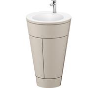 Duravit Starck 1 c-conjunto de pie, redondo, 560x864x605mm, lavabos blanco seda satinado, tirador cromo, S19512O10600000, Color: Seda topo laca mate