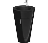 Duravit Starck 1 conjunto en c, de pie, redondo, 560x864x605mm, lavabos negro mate, tirador cromo, S19514O10400000, Color: Laca negra de alto brillo