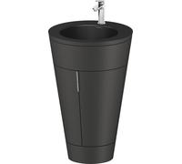Duravit Starck 1 conjunto en c, de pie, redondo, 560x864x605mm, lavabos negro mate, tirador cromo, S19514O10580000, Color: Laca grafito satinada mate