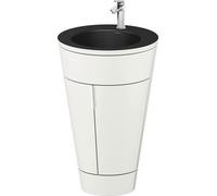 Duravit Starck 1 conjunto en c, de pie, redondo, 560x864x605mm, lavabos negro mate, tirador cromo, S19514O10360000, Color: Blanco seda lacado mate