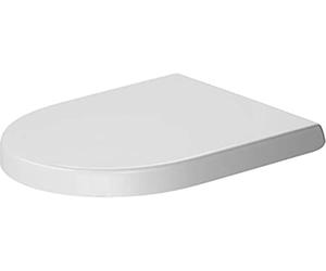 Duravit Starck 2/Darling New tapa WC, asiento de inodoro de urea duroplast, tapadera wc con bisagras de acero inoxidable, tapa de wc en forma de D, tapa de inodoro blanco