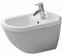 BidÃ© mural Duravit Starck 3 540mm, con rebosadero, con banco de griferÃa, 1 agujero de griferÃa, con fijaciÃ³n oculta, Color: Blanco - 2280150000