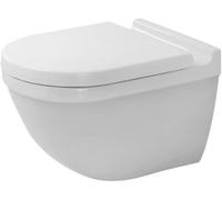 Duravit Starck 3 SET WC suspendido Rimless (sin borde) incl. asiento de WC con mecanismo de cierre suave, blanco, 45270900A1, Color: Blanco
