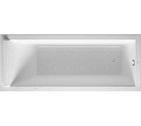 Duravit Starck bañera de hidromasaje, versión empotrada, 1 respaldo inclinado, marco, juego de desagüe y rebosadero cromados, sistema de aire, 1700x700mm, 760334000AS0000