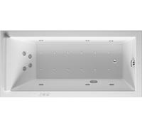 Duravit Starck bañera de hidromasaje, versión empotrada, 1 respaldo inclinado, marco, juego de desagüe y rebosadero cromado, Combi-System P, 1700x800mm, 760336000CP1000