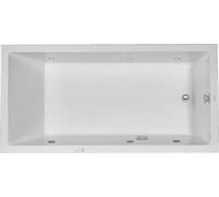 Duravit Starck bañera de hidromasaje, versión empotrada, 1 respaldo inclinado, marco, juego de desagüe y rebosadero cromados, sistema de chorro, 1800x900mm, 760050000JS1000