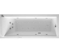 Duravit Starck bañera de hidromasaje, versión empotrada, 1 respaldo inclinado, marco, juego de desagüe y rebosadero cromados, Combi-System P, 1700x700mm, 760334000CP1000