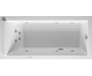 Duravit Starck bañera de hidromasaje, versión empotrada, 1 respaldo inclinado, marco, juego de desagüe y rebosadero cromado, Combi-System P, 1700x800mm, 760336000CP1000