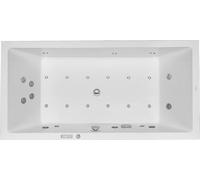Duravit Starck bañera de hidromasaje, versión empotrada, 2 respaldos inclinados, marco, juego de desagüe y rebosadero cromados, Combi-System E, 1800x900mm, 760052000CE1000
