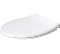 Duravit tapa WC Universal con mecanismo de cierre amortiguado, tapadera wc universal con botón de extracción rápido para una fácil instalación, fabricada en la UE, bisagras ajustables, blanco