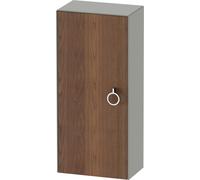 Duravit Tulip blanco armario de media altura, ancho 400 x fondo 240mm, 1 tope de puerta a la izquierda con tirador, WT1323L7792, Color: Cuerpo: gris piedra seda mate, frontal: nogal americano macizo