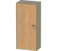 Duravit Tulip blanco armario de media altura, ancho 400 x fondo 240mm, 1 tope de puerta a la izquierda con tirador, WT1323LH5H2, Color: Cuerpo: gris piedra alto brillo, frontal: roble natural macizo