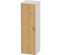 Duravit Tulip blanco armario de media altura, ancho 400 x fondo 360mm, 1 tope de puerta a la izquierda con tirador, WT1333LH539, Color: Cuerpo: blanco nórdico satinado, frente: roble natural macizo