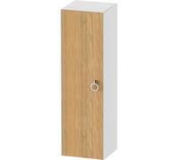 Duravit Tulip blanco armario de media altura, ancho 400 x fondo 360mm, 1 tope de puerta a la izquierda con tirador, WT1333LH585, Color: Cuerpo: blanco alto brillo, frontal: roble natural macizo
