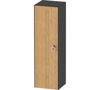 Duravit Tulip blanco armario de media altura, ancho 400 x fondo 360mm, 1 tope de puerta a la izquierda con tirador, WT1333LH558, Color: Cuerpo: grafito satinado, frente: roble natural macizo