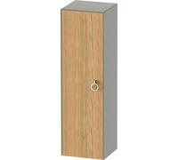 Duravit Tulip blanco armario de media altura, ancho 400 x fondo 360mm, 1 tope de puerta a la izquierda con tirador, WT1333LH592, Color: Cuerpo: gris piedra seda mate, frontal: roble natural macizo