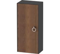 Duravit Tulip blanco armario de media altura, anchura 400 x fondo 240mm, 1 tope de puerta a la izquierda con tirador, WT1323L77H1, Color: Cuerpo: grafito alto brillo, frente: nogal americano macizo