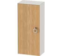 Duravit Tulip blanco armario de media altura, anchura 400 x fondo 240mm, 1 tope de puerta a la izquierda con tirador, WT1323LH539, Color: Cuerpo: blanco nórdico satinado, frente: roble natural macizo
