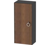 Duravit Tulip blanco armario de media altura, anchura 400 x fondo 240mm, 1 tope de puerta a la izquierda con tirador, WT1323L7758, Color: Cuerpo: Acabado satinado de grafito, frente: nogal americano m