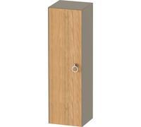 Duravit Tulip blanco armario de media altura, anchura 400 x fondo 360mm, 1 tope de puerta a la izquierda con tirador, WT1333LH5H2, Color: Cuerpo: gris piedra alto brillo, frontal: roble natural macizo