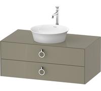 Duravit Tulip blanco, mueble de baño colgado en la pared, anchura 1000 x fondo 550mm, con 2 cajones, con tirador, WT49910H2H2, Color: Gris piedra alto brillo