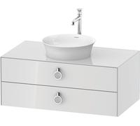 Duravit Tulip blanco, mueble de baño colgado en la pared, anchura 1000 x fondo 550mm, con 2 cajones, con tirador, WT499108585, Color: Laca blanca de alto brillo