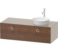 Duravit Tulip blanco, mueble de baño colgado en la pared, anchura 1300 x profundidad 550mm, con 1x extraíble, con tirador, WT4982R7760, Color: Cuerpo: Seda mate de color topo, frente: nogal americano