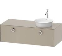 Duravit Tulip blanco, mueble de baño colgado en la pared, anchura 1300 x profundidad 550mm, con 1x extraíble, con tirador, WT4982R6060, Color: Seda topo laca mate