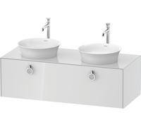 Duravit Tulip blanco, mueble de baño colgado en la pared, anchura 1300 x profundidad 550mm, con 1x extraíble, con tirador, WT4983B8585, Color: Laca blanca de alto brillo