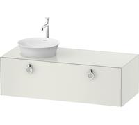Duravit Tulip blanco, mueble de baño colgado en la pared, anchura 1300 x profundidad 550mm, con 1x extraíble, con tirador, WT4982L3636, Color: Blanco seda lacado mate