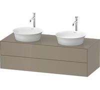 Duravit Tulip blanco, mueble de baño colgado en la pared, anchura 1300 x profundidad 550mm, con 2 cajones, con tecnología tip-on, WT4988BH2H2, Color: Gris piedra alto brillo