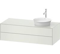 Duravit Tulip blanco, mueble de baño colgado en la pared, anchura 1300 x profundidad 550mm, con 2 cajones, con tecnología tip-on, WT4987R3636, Color: Blanco seda lacado mate